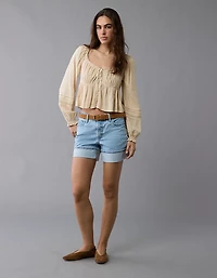 AE Long-Sleeve Babydoll Blouse