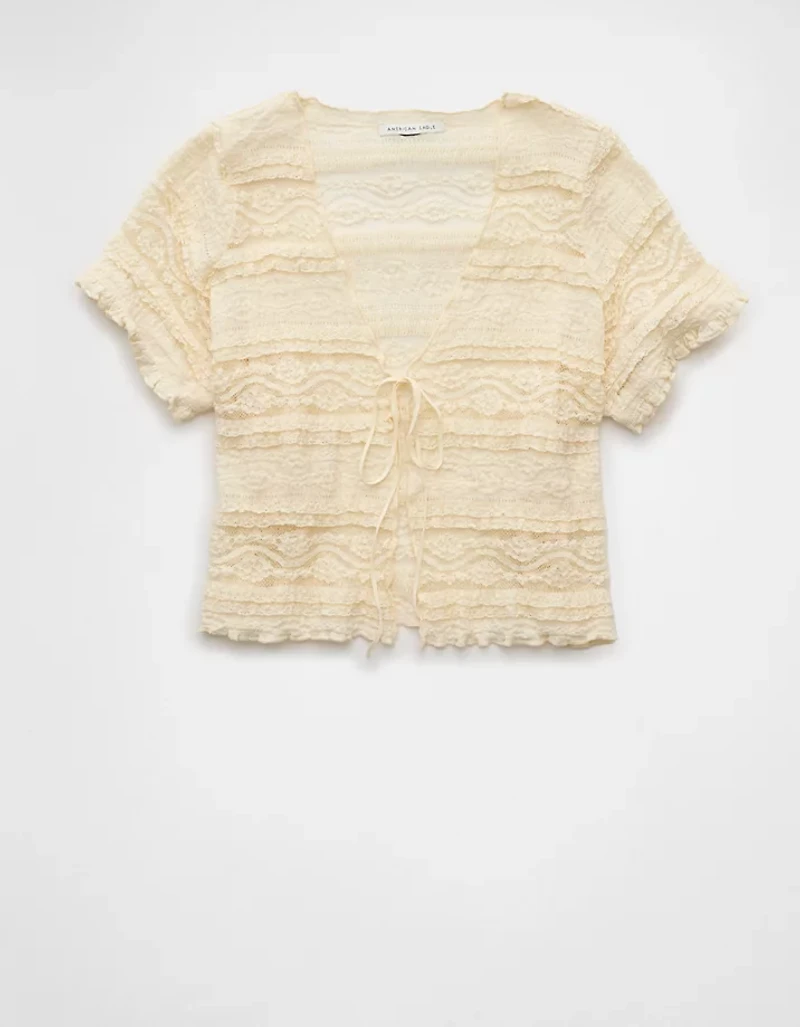 AE Tie Front Lace Shirt