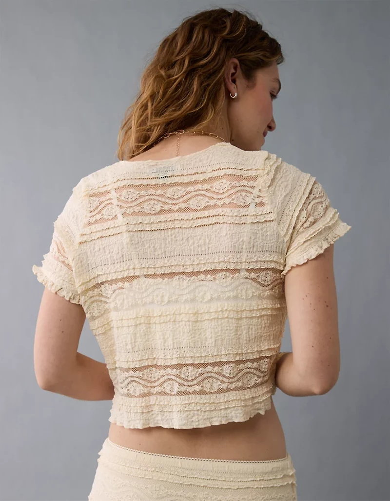 AE Tie Front Lace Shirt