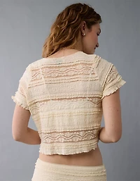 AE Tie Front Lace Shirt
