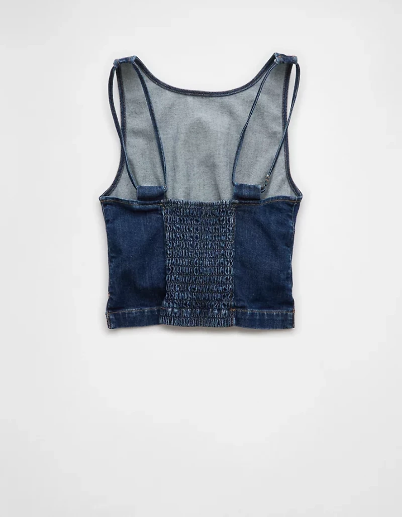AE Denim Open Back Tank Top