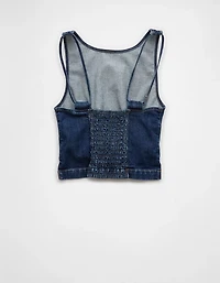 AE Denim Open Back Tank Top