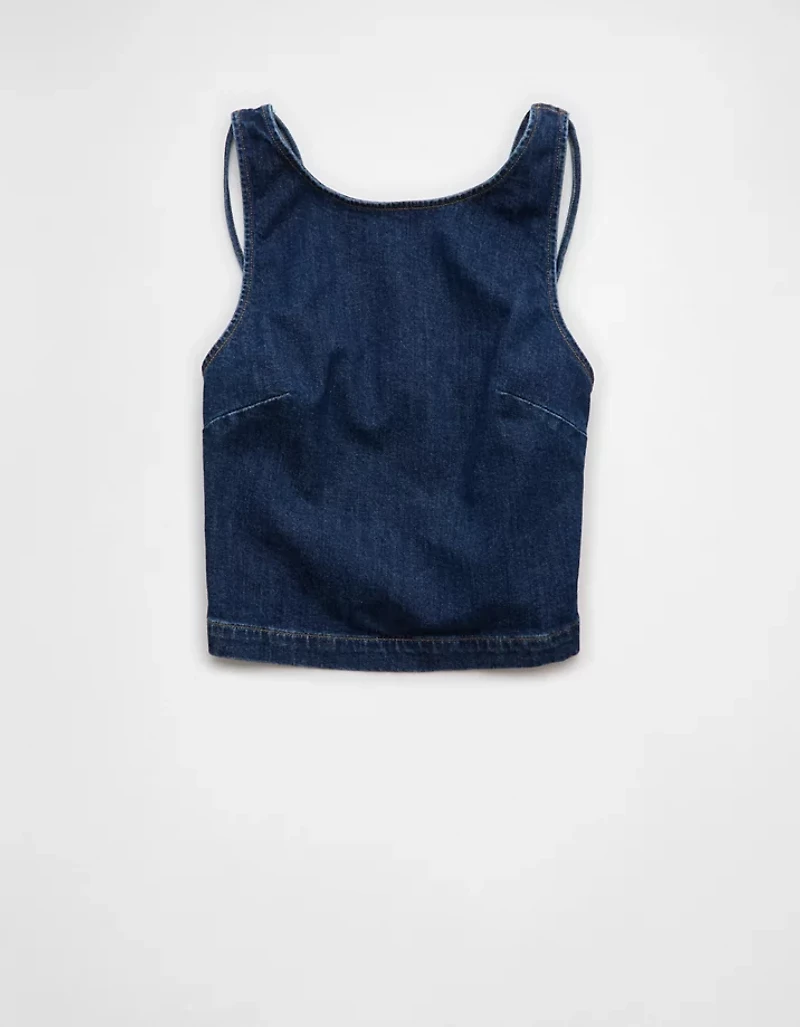 AE Denim Open Back Tank Top