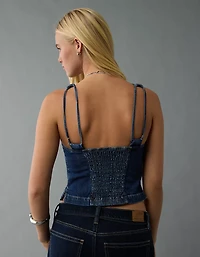 AE Denim Open Back Tank Top