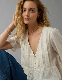 AE V-Neck Lace Blouse