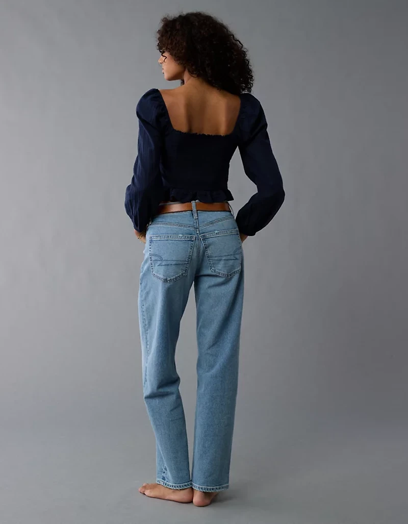 AE Long-Sleeve Cinched Blouse