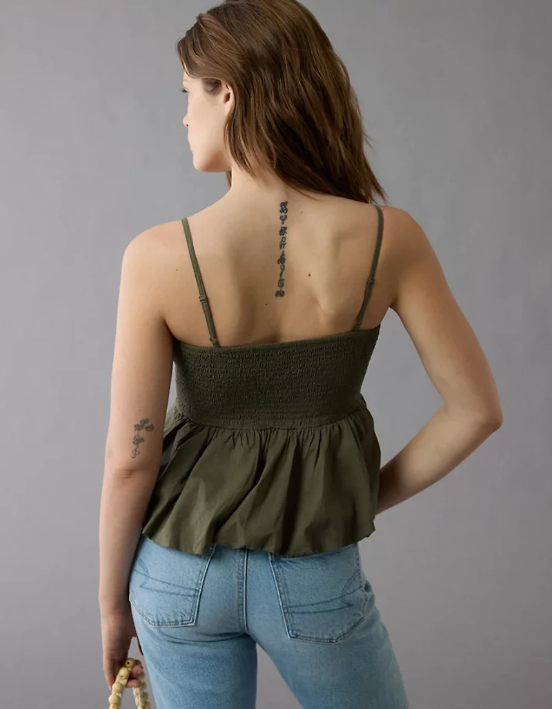 AE Smocked Bubble Tank Top
