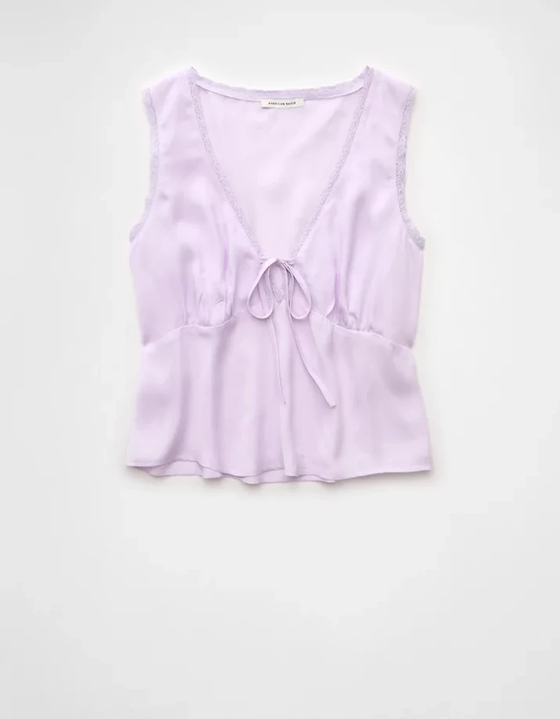AE V-Neck Satin Slip Tank Top