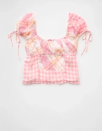 Haut corset à patchwork et mancherons en satin AE