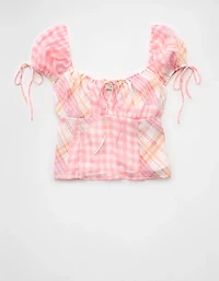 Haut corset à patchwork et mancherons en satin AE