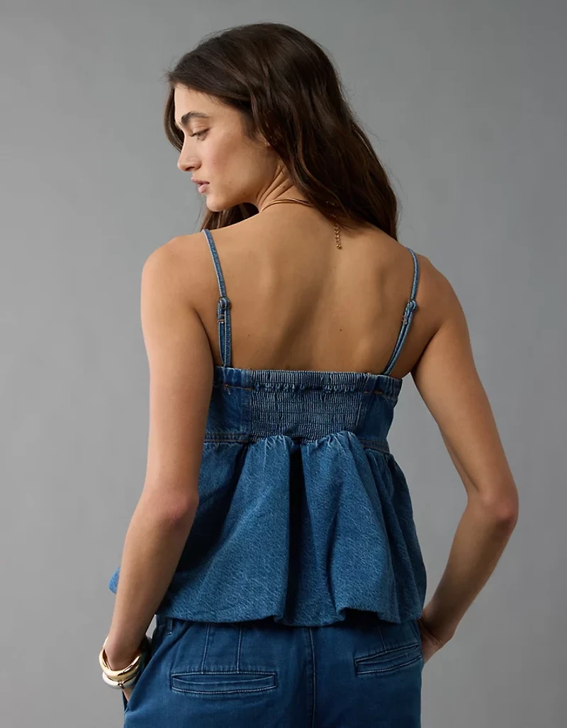 AE Denim Bubble Tube Top