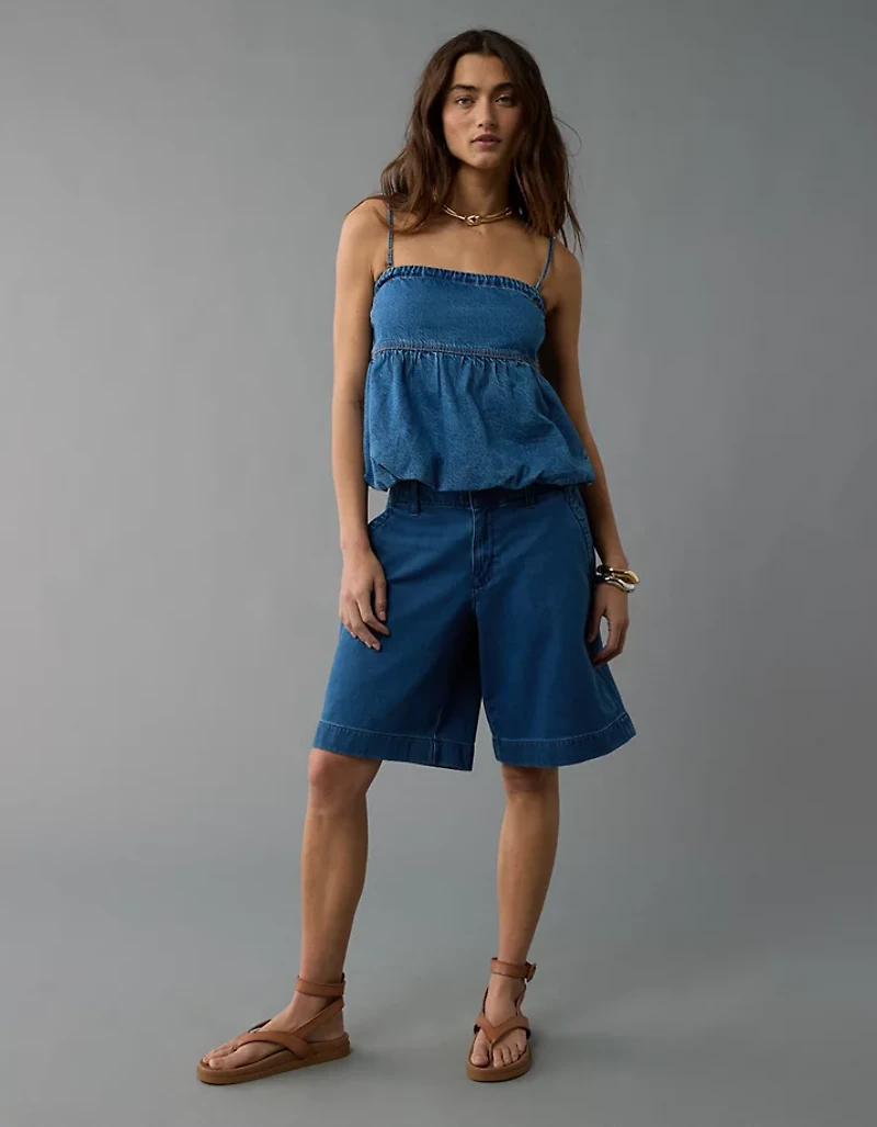 AE Denim Bubble Tube Top