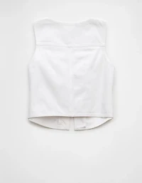 AE Denim Tie Front Eyelet Vest
