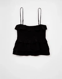 AE Square Neck Smocked Ruffle Cami
