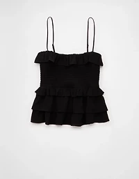 AE Square Neck Smocked Ruffle Cami