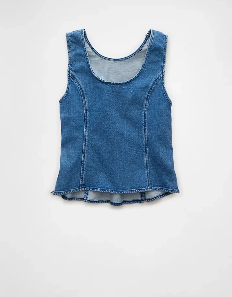 AE High Neck Denim Tank Top