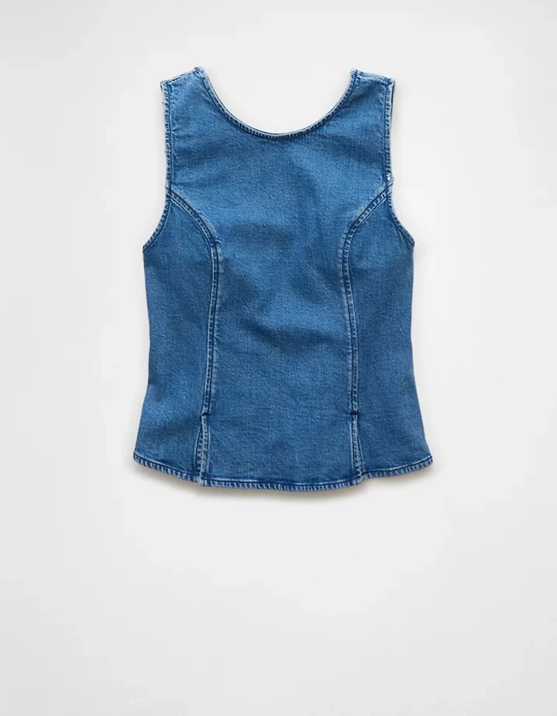AE High Neck Denim Tank Top