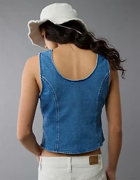 AE High Neck Denim Tank Top