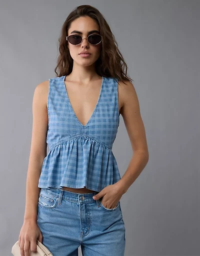 Débardeur nuisette à encolure en V denim AE