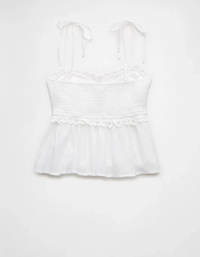Camisole à œillets et bretelles nouées AE