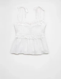 Camisole à œillets et bretelles nouées AE