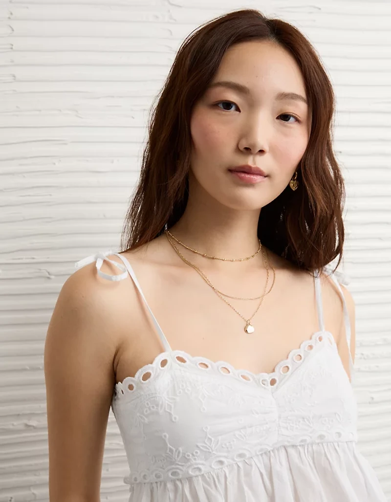 Camisole à œillets et bretelles nouées AE