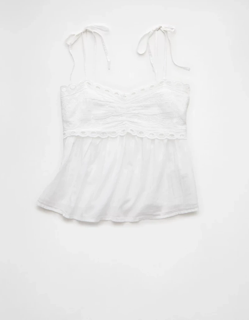Camisole à œillets et bretelles nouées AE