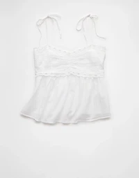 Camisole à œillets et bretelles nouées AE