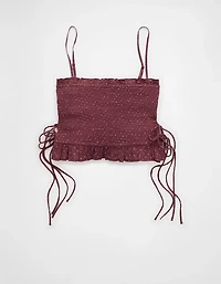 Débardeur boutonné à smocks noué sur le côté AE