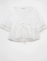 AE Tie Front Bell Flyaway Shirt