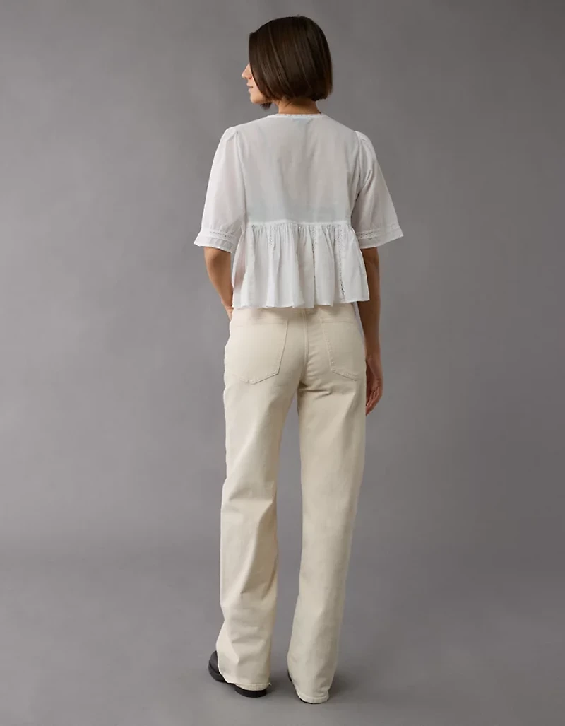 AE Tie Front Bell Flyaway Shirt