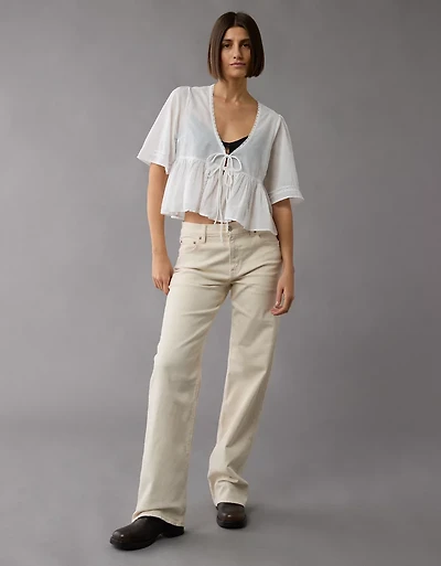AE Tie Front Bell Flyaway Shirt