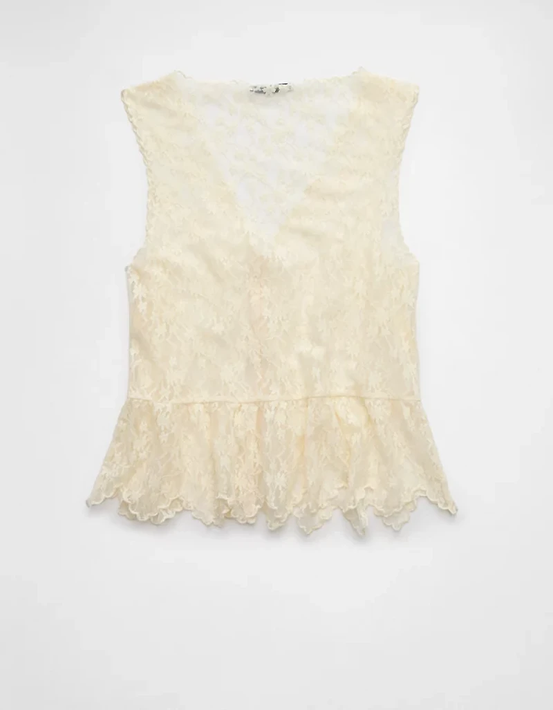 AE Lace Button-Up Vest