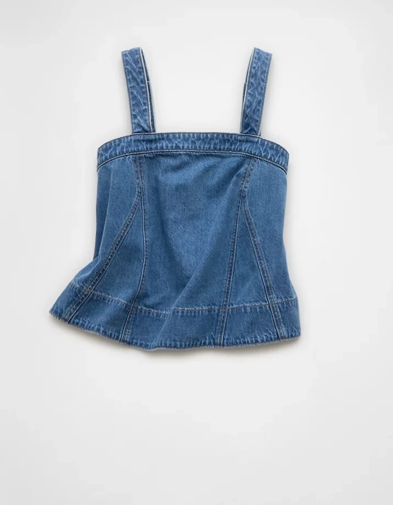 Débardeur à encolure carrée en denim AE