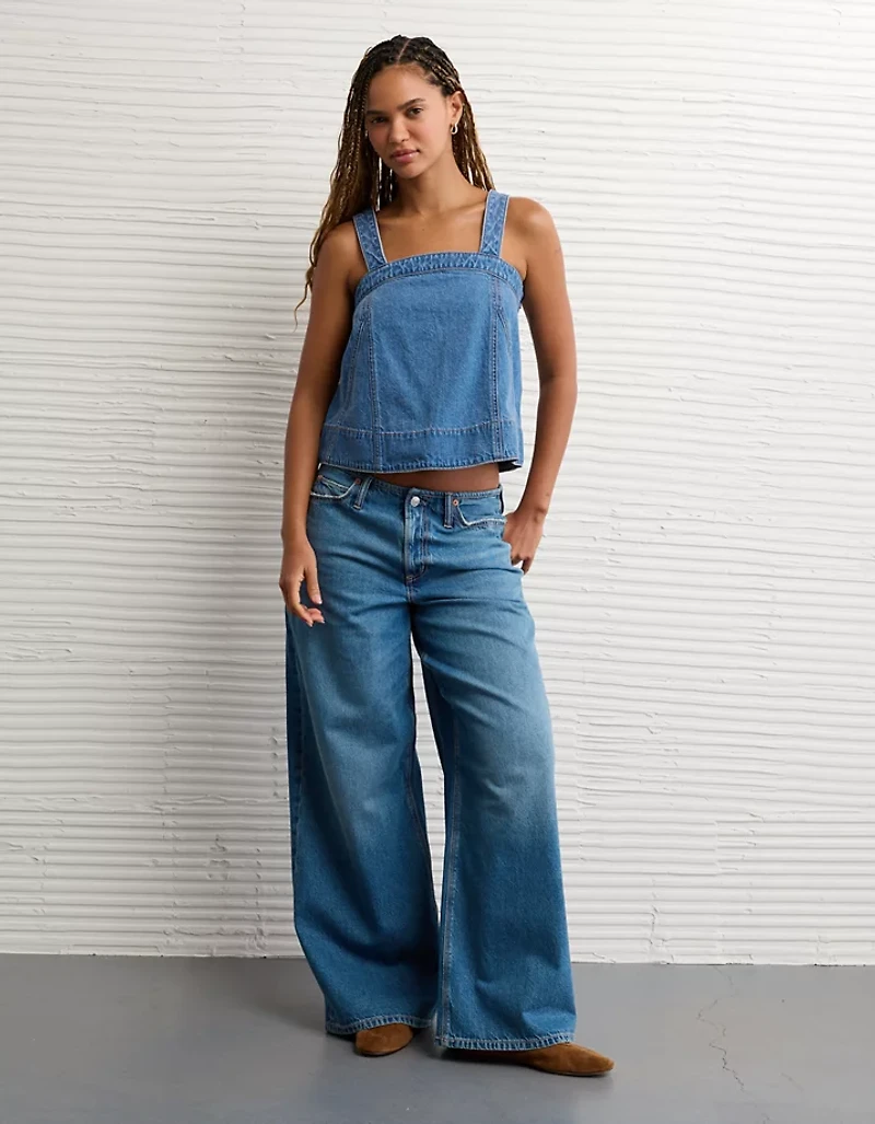Débardeur à encolure carrée en denim AE