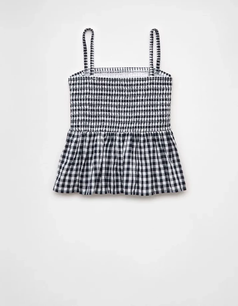 AE Smocked Gingham Babydoll Cami