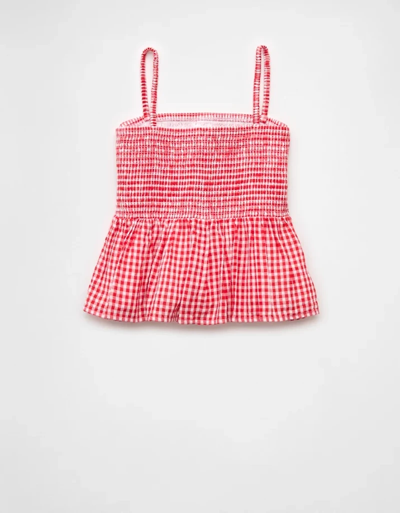 AE Smocked Gingham Babydoll Cami