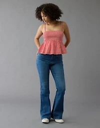 AE Smocked Gingham Babydoll Cami