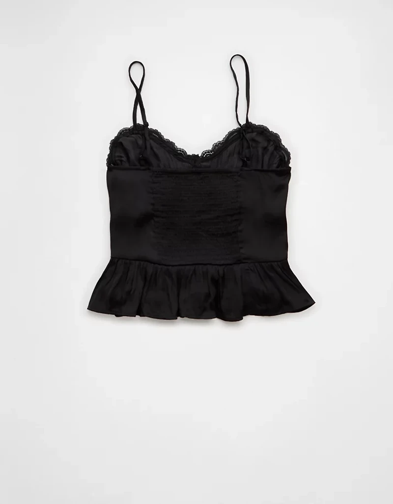AE Satin Peplum Tank Top