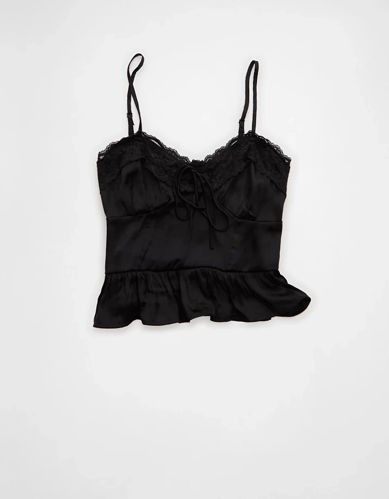 AE Satin Peplum Tank Top