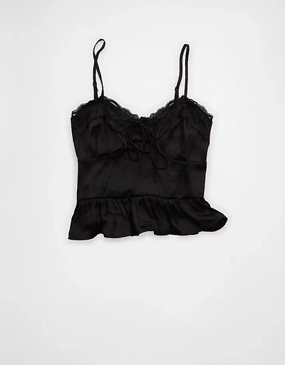 AE Satin Peplum Tank Top