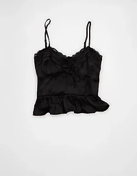 AE Satin Peplum Tank Top