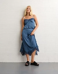 AE Satin Peplum Tank Top