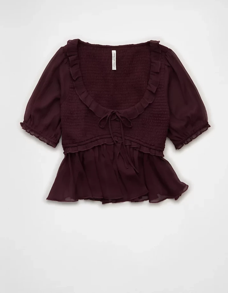 Blouse nuisette à smocks AE