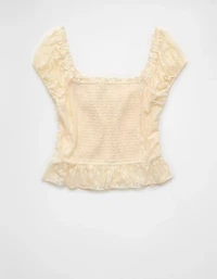 AE Short Sleeve Lace Blouse