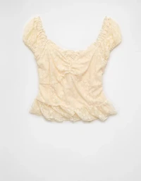 AE Short Sleeve Lace Blouse