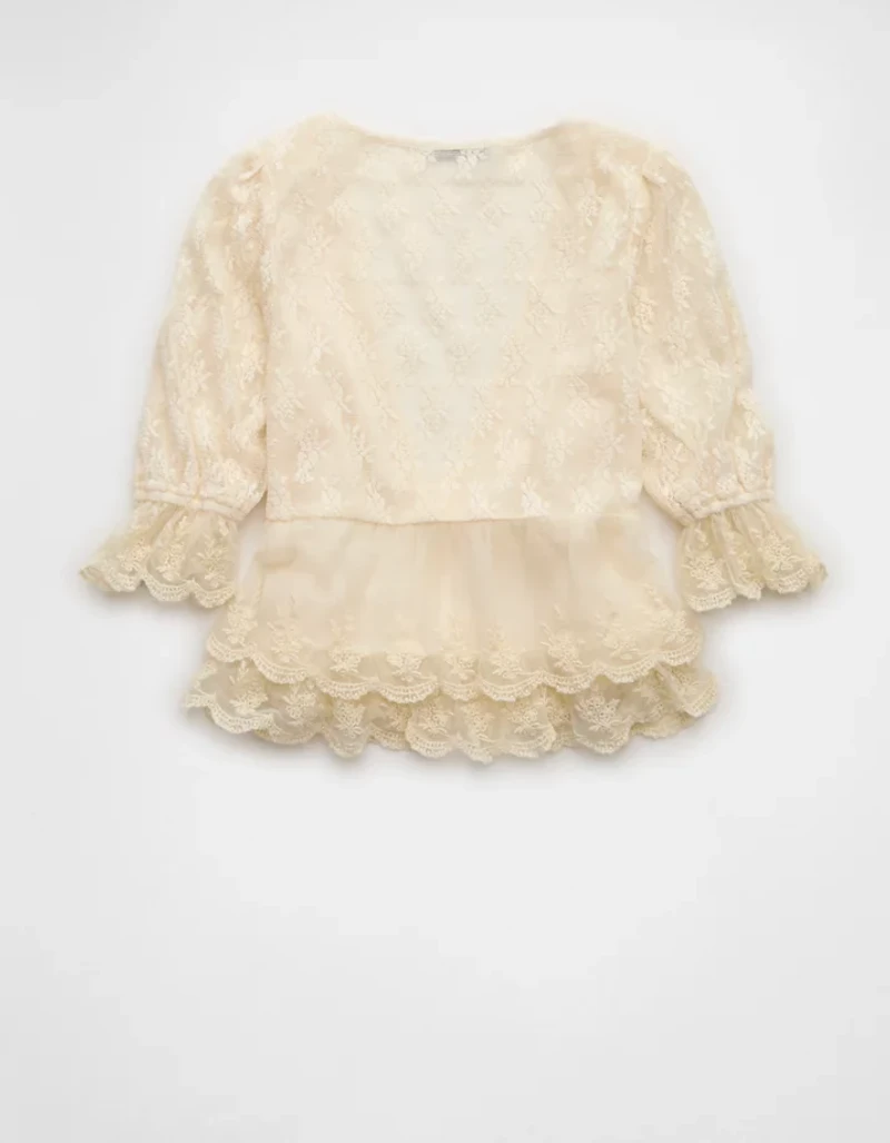 AE Ruffled Tie-Front Blouse