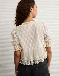 AE Ruffled Tie-Front Blouse