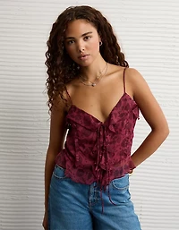 Haut camisole en chiffon à volants AE