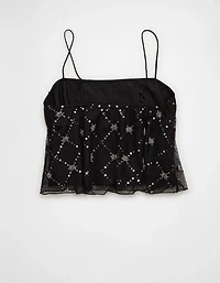 AE Sequin Mesh Cami Top